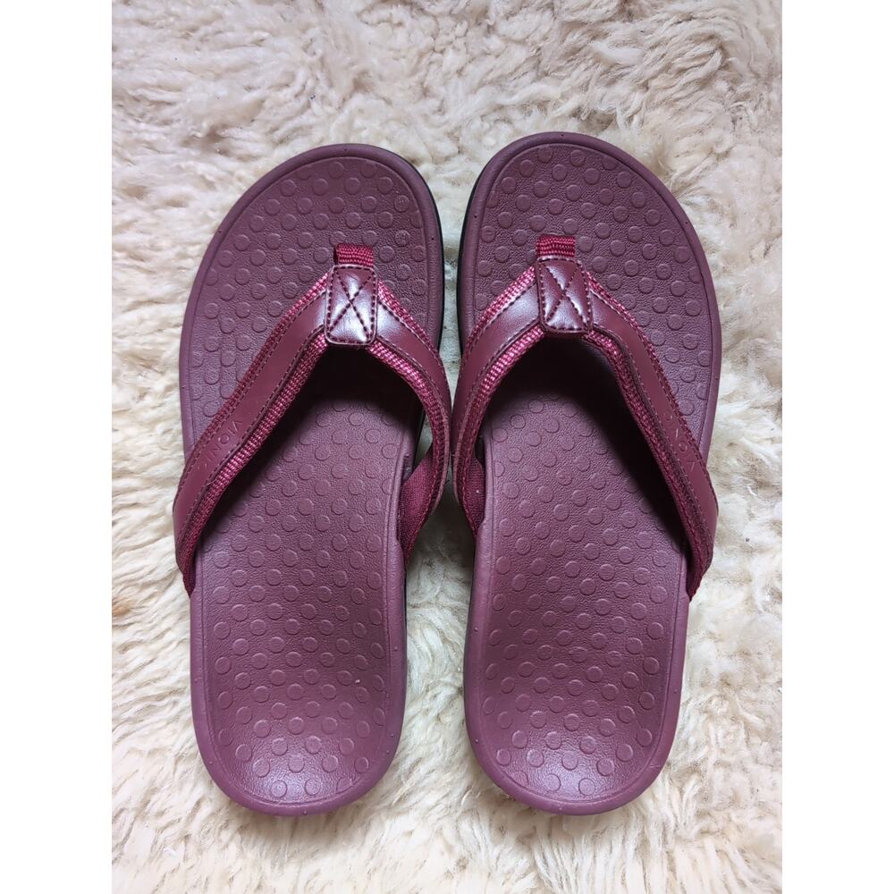 Vionic Tide II Women’s Orthopedic Flip Flops Size 6 Merlot Burgundy Excellent